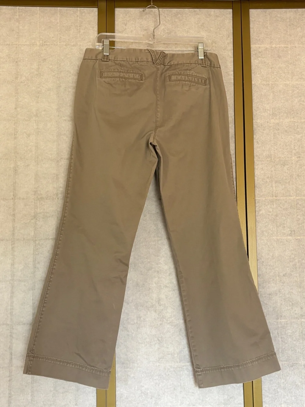 J. Crew City Fit Classic Khaki Wide-Leg Pants, Size 12S